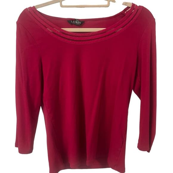 Lauren Ralph Lauren Long Sleeve Round/Scoop Neck Top - Large - Picture 3 of 7